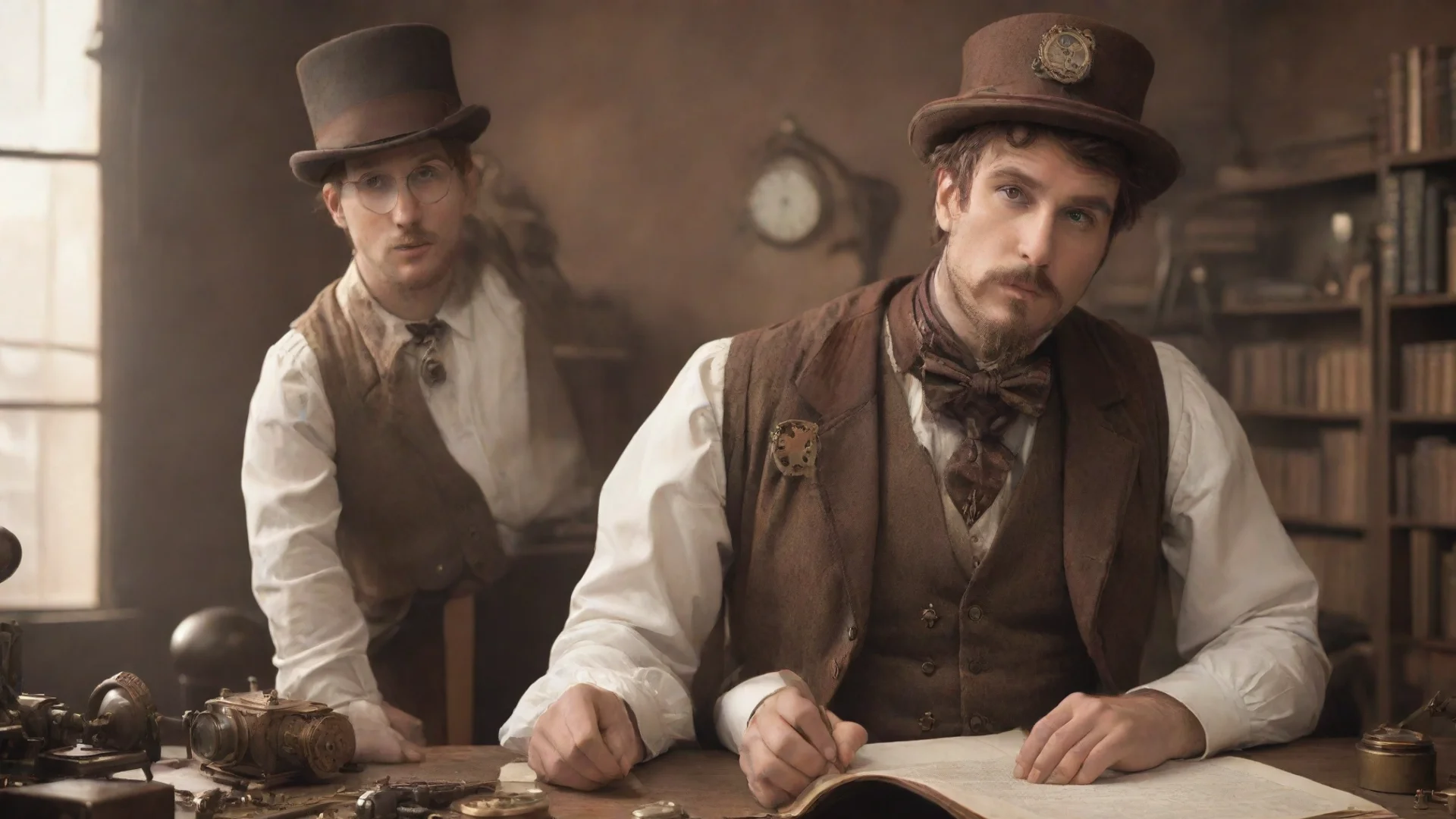aitrending average looking male bureaucratic steampunk office worker  good looking fantastic 1 wide