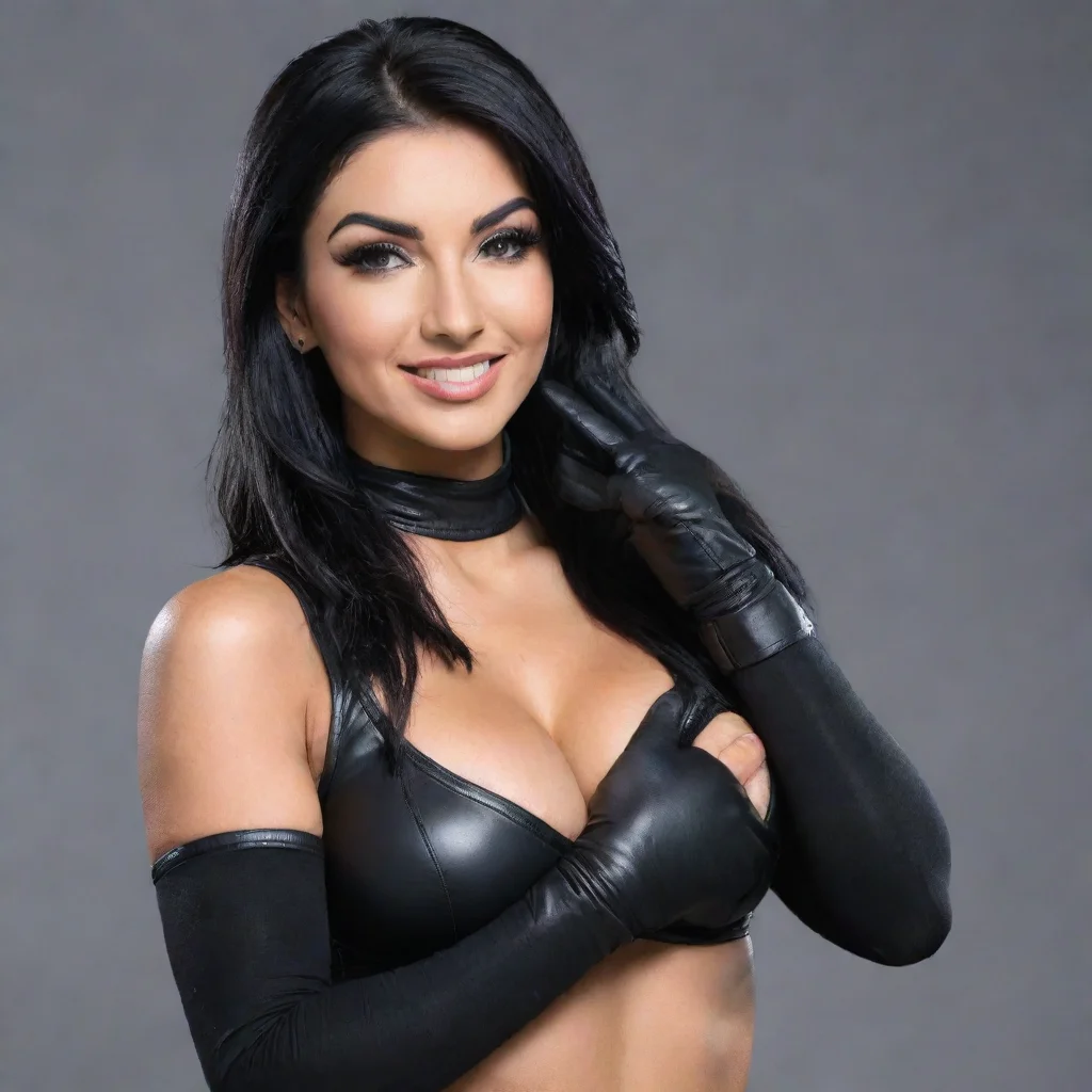trending billie kay smiling with black gloves and gun good looking fantastic 1