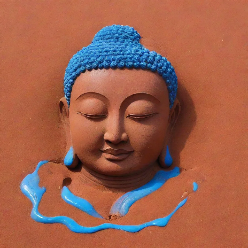 aitrending blue melted budha on red sand good looking fantastic 1