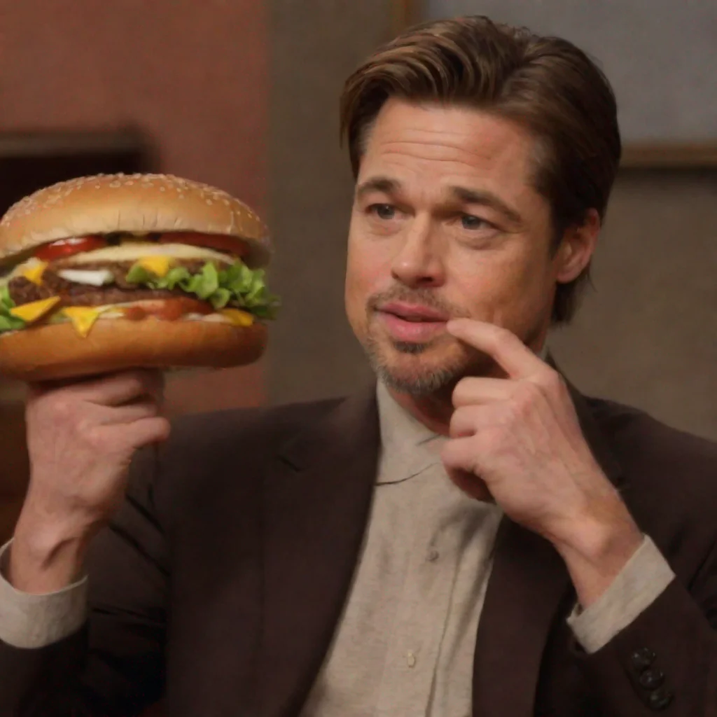 aitrending brad pitt holding a big burger good looking fantastic 1
