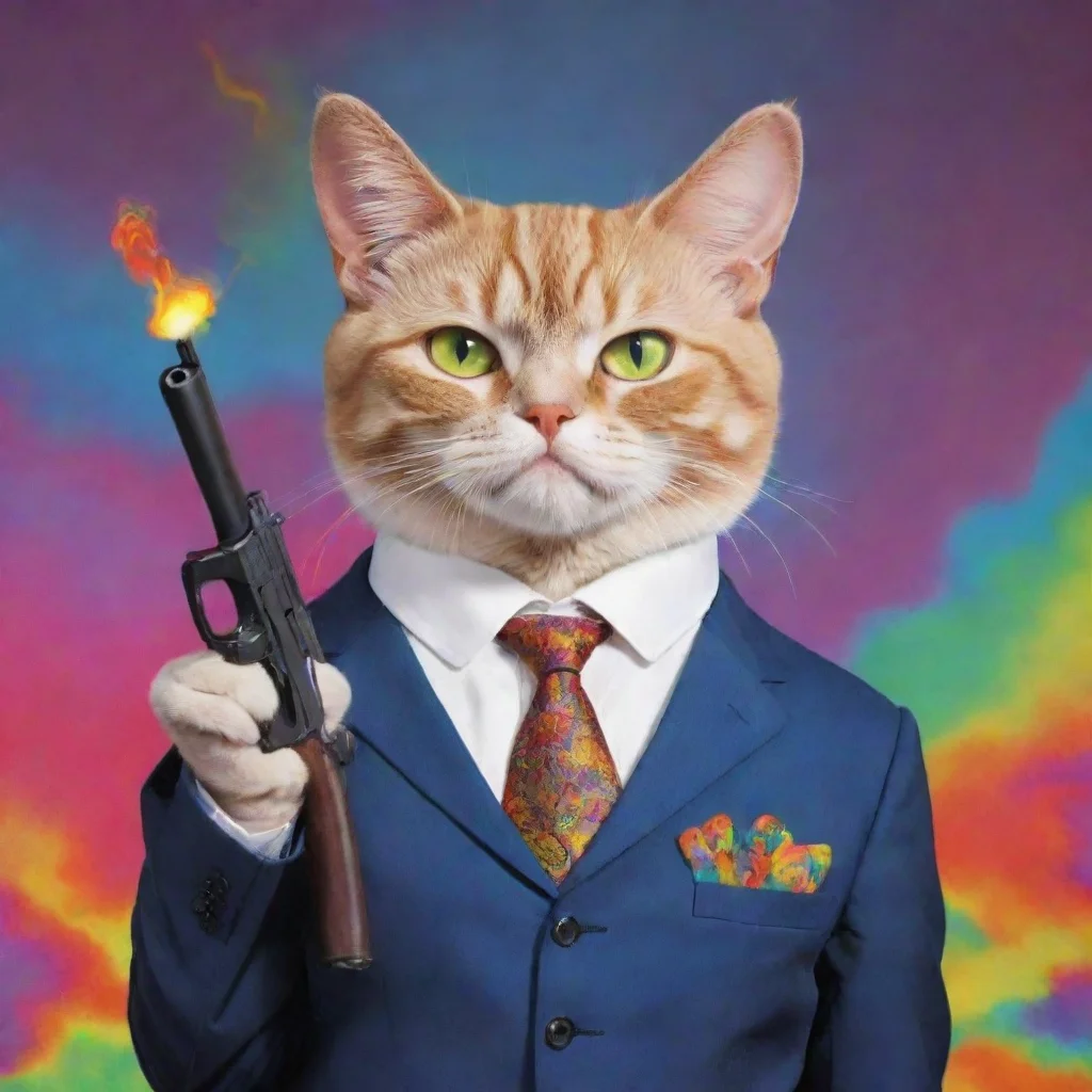 trending business cat with lsd and gun good looking fantastic 1