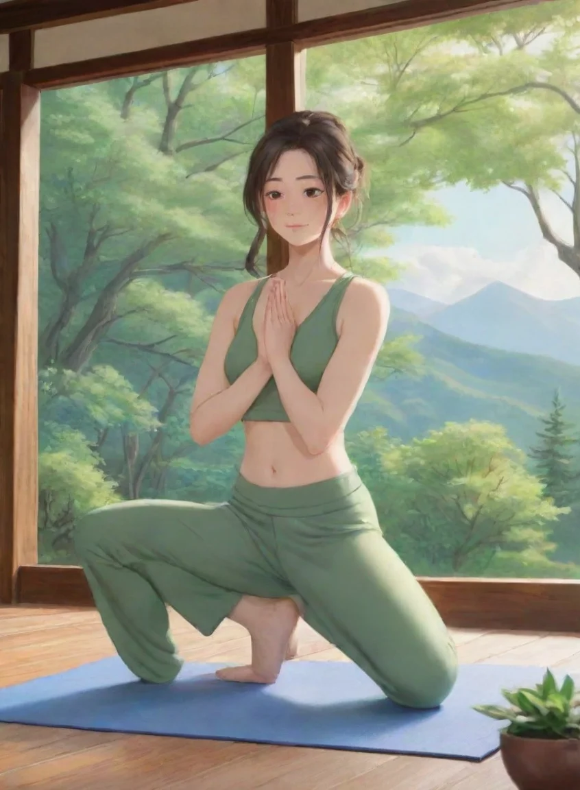aitrending calm yoga stretching warrior peaceful ghibli aesthetic good looking fantastic 1 portrait43