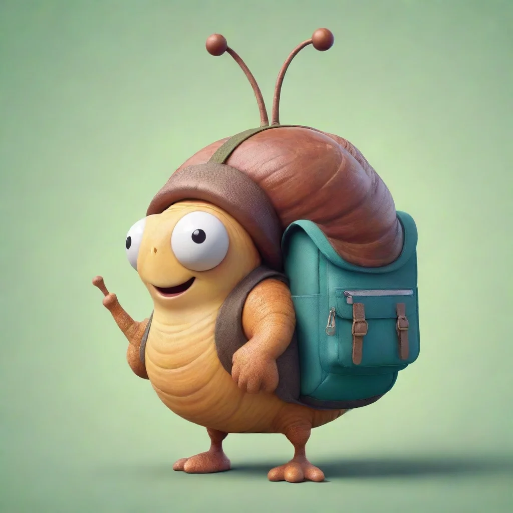 trending cartoon snail wearing a helicopter backpack good looking fantastic 1