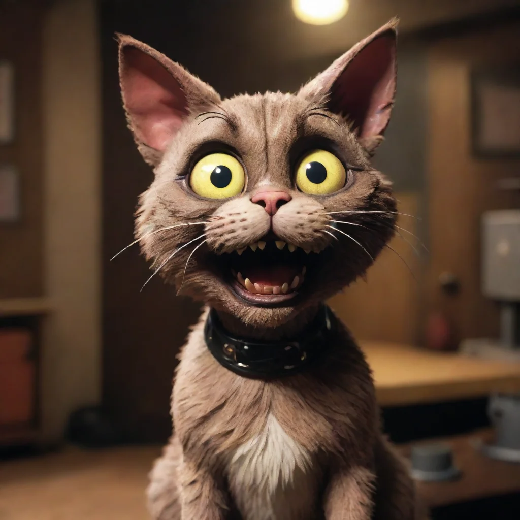 aitrending cartoony animatronic cat staring into camera freddys horror good looking fantastic 1