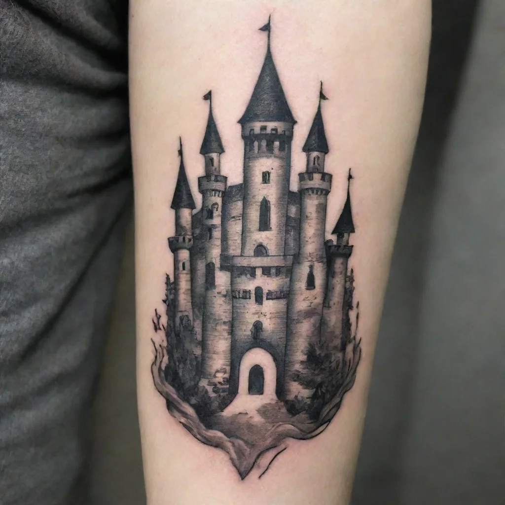 aitrending castle crown fine line black and white tattoo good looking fantastic 1