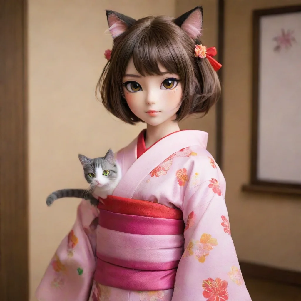 trending cat girl in kimono good looking fantastic 1