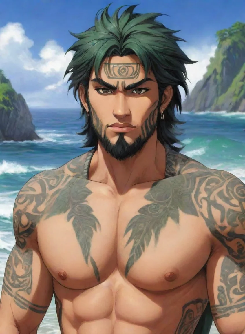 trending character attractive hd anime art man maori pacific islanderepic detailed greenstone club good looking fantastic 1 portrait43