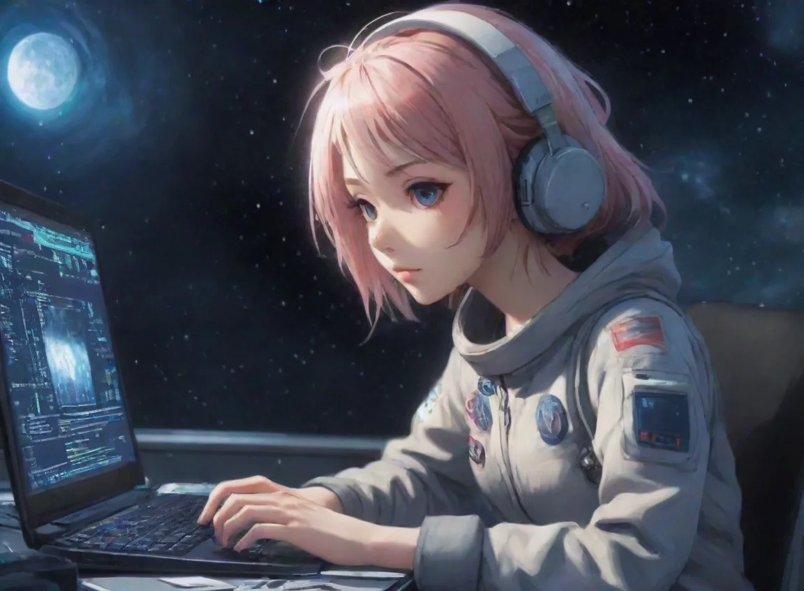 aitrending coding on laptop in space anime hd artistic detailed aesthetic good looking fantastic 1 landscape43
