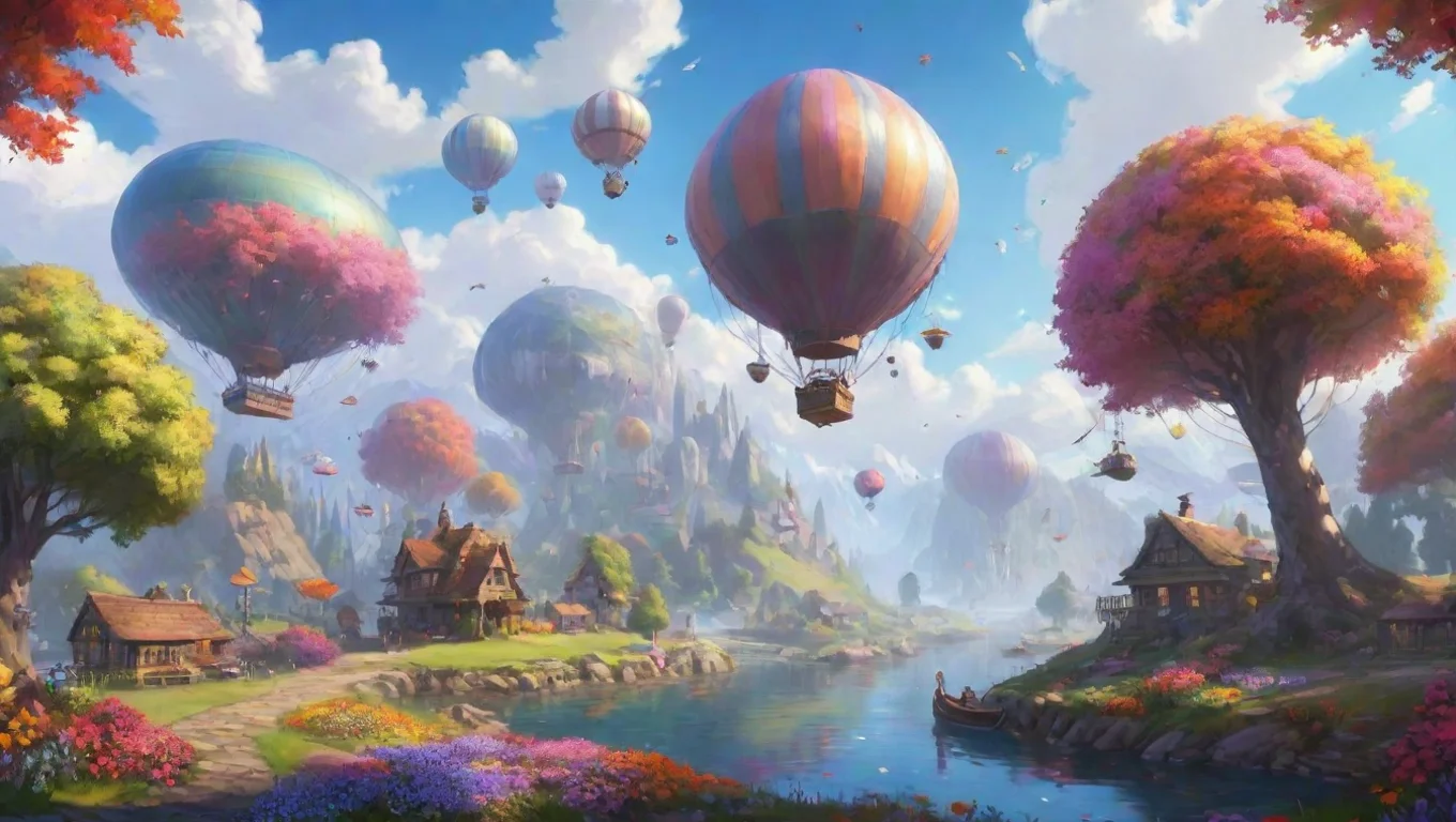 trending colorful world hd amazing cosy flowers colorful trees fantasy world fun with airships artstation good looking fantastic 1 widescreen