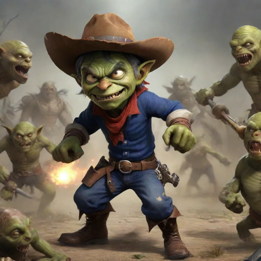 aitrending cowboy fighting goblins hd good looking fantastic 1