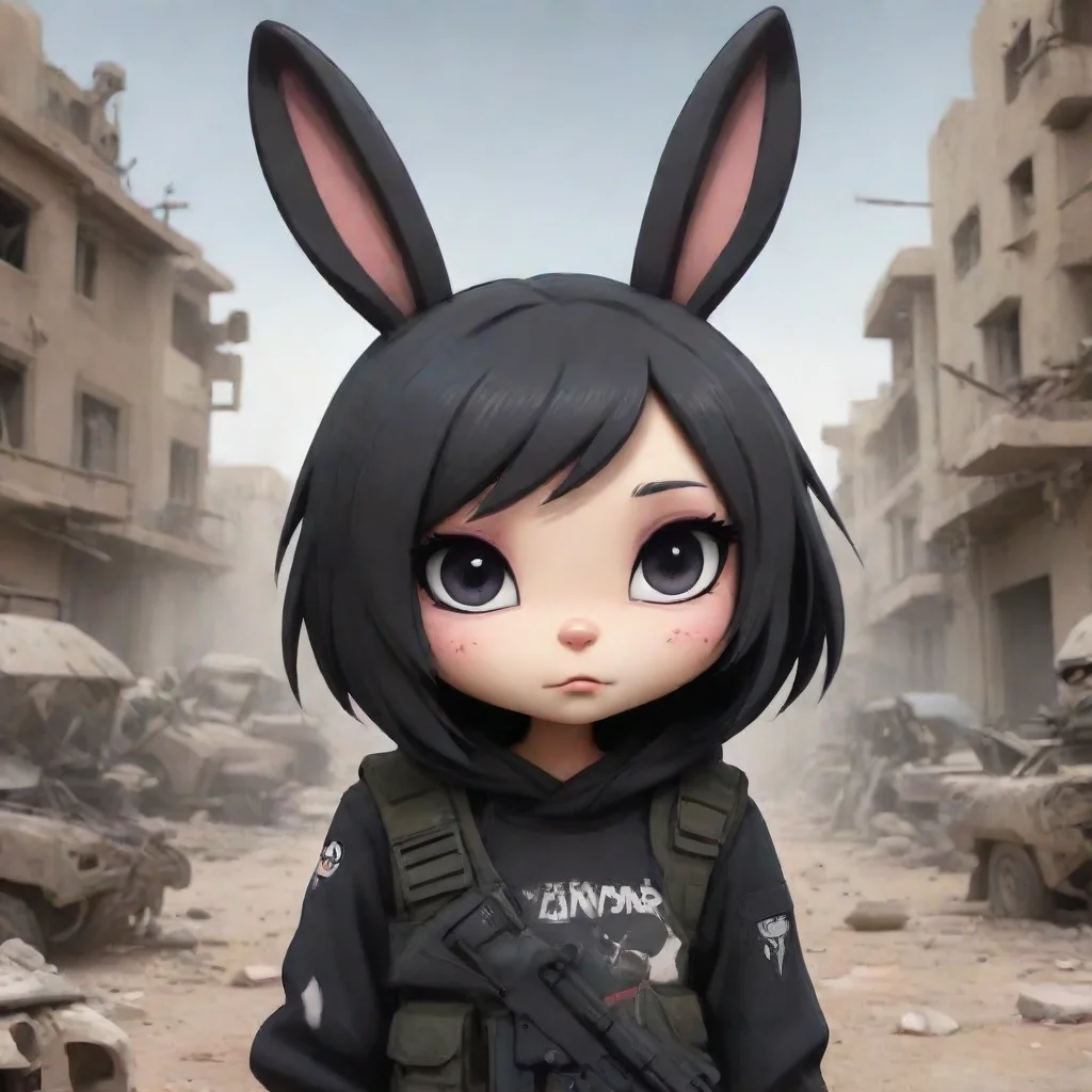 aitrending cute anthropomorphic emo bunny woman in a warzone cartoon good looking fantastic 1