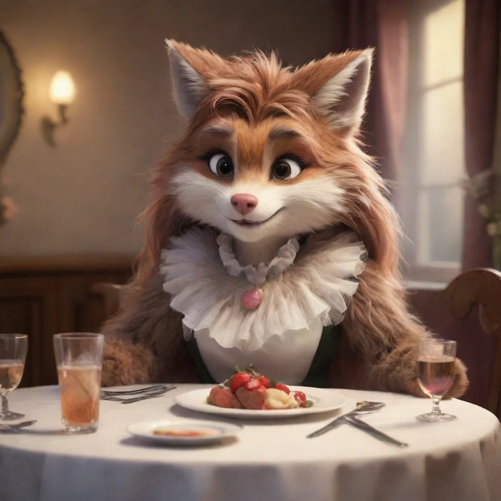 trending cute anthropomorphic furry woman romantic dinner good looking fantastic 1