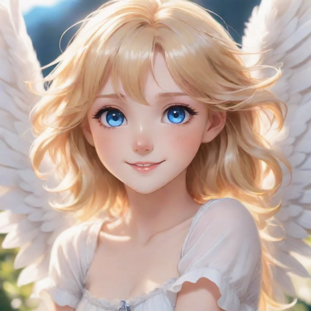 aitrending cute blonde anime angel with blue eyes smiling good looking fantastic 1