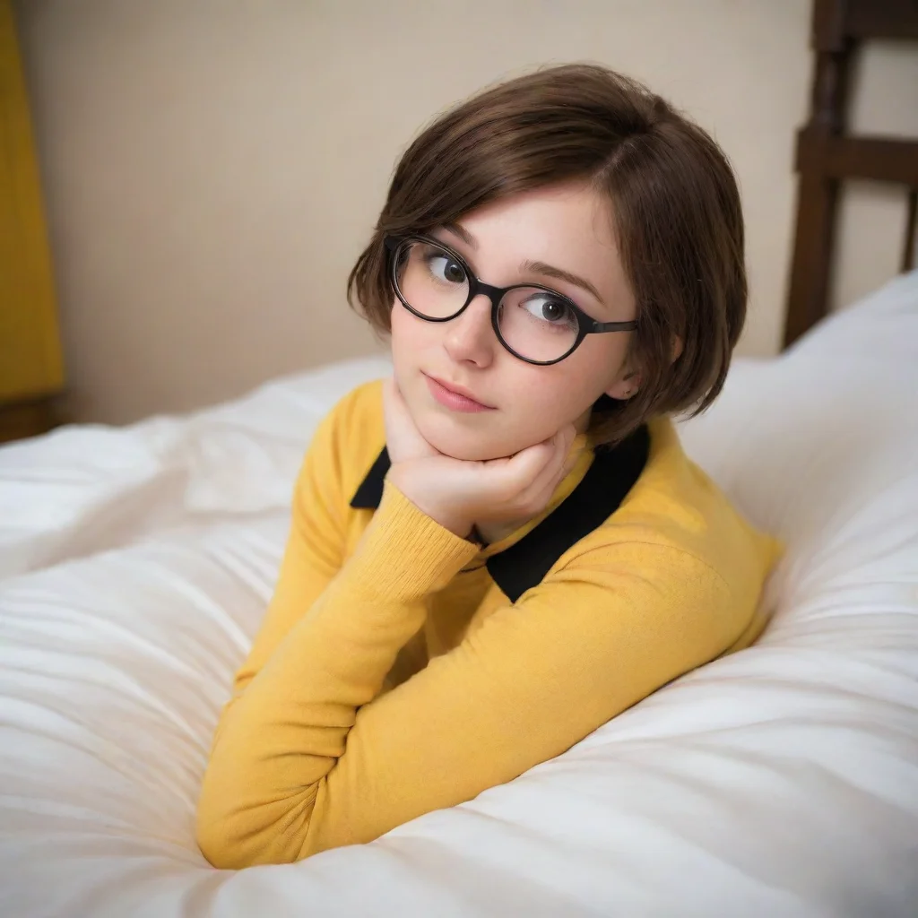 aitrending cute nerdy shorthair hufflepuff seductive laying on bed good looking fantastic 1