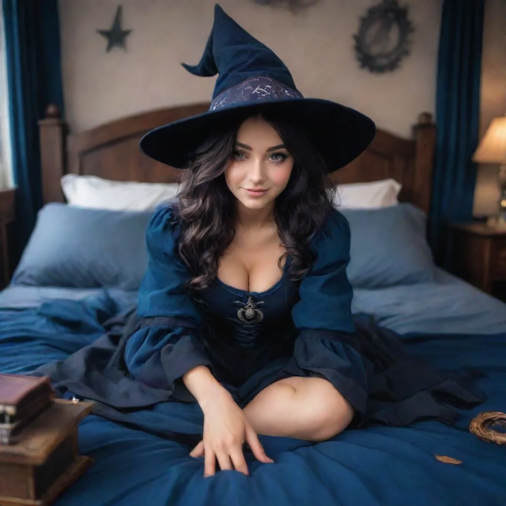 aitrending cute seductive witch laying on bed happy ravenclaw good looking fantastic 1