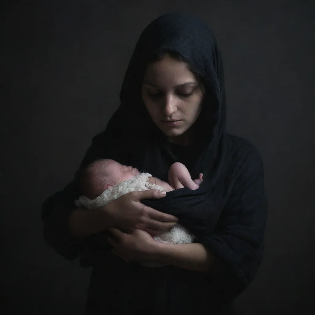 aitrending dark figure holding a newborn baby good looking fantastic 1