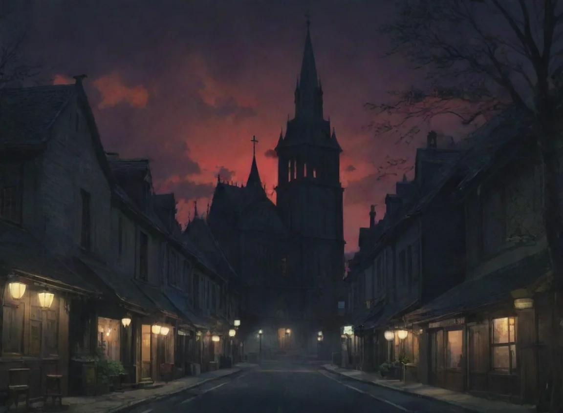 trending dark horror town with church anime ghibli hd aesthetic  good looking fantastic 1 landscape43