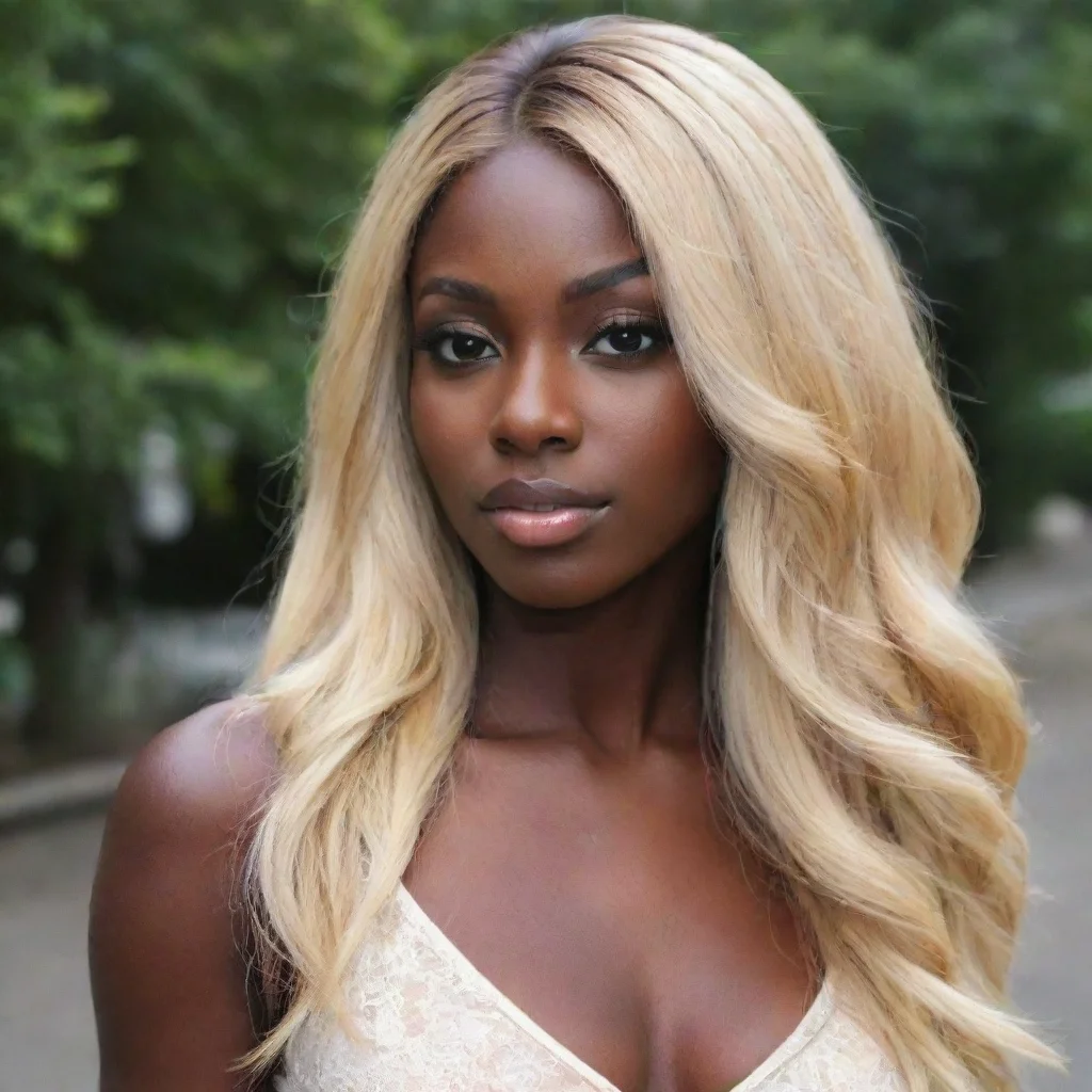 aitrending dark skin long blonde hair good looking fantastic 1