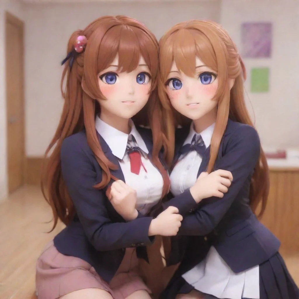 trending ddlc monika and yuri glued togegher good looking fantastic 1