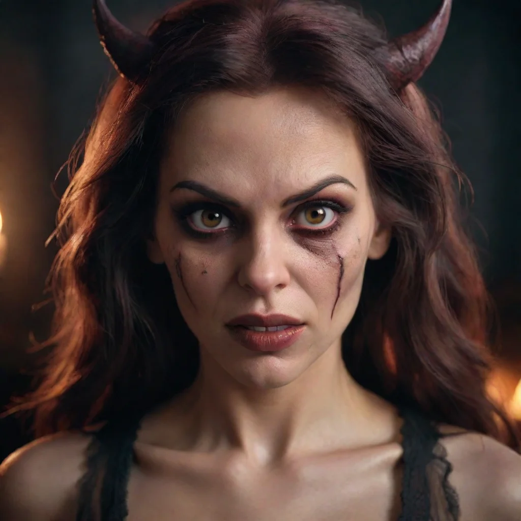 aitrending demonic atractive woman looking at camera realistic good looking fantastic 1