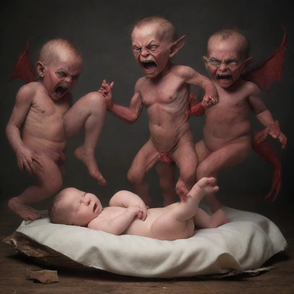 aitrending demons ripping off a newborn baby legs good looking fantastic 1