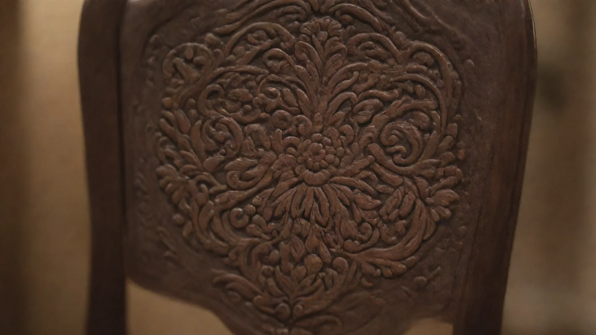 trending detail view of a decorated chair back dark brown at the edge blurred with high craftsmanship good looking fantastic 1 hdwidescreen