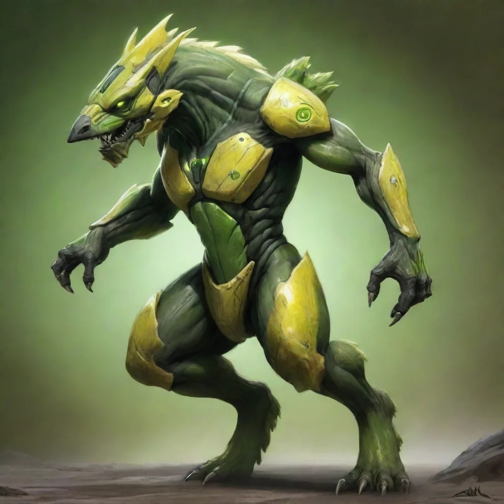 trending digital art hd detailed protogen green and yellowish good looking fantastic 1