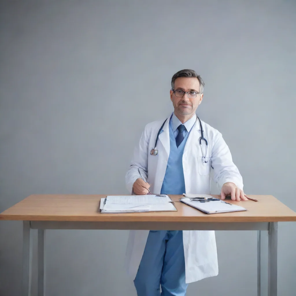 aitrending doctor with stethoscope and a table in frontal good looking fantastic 1