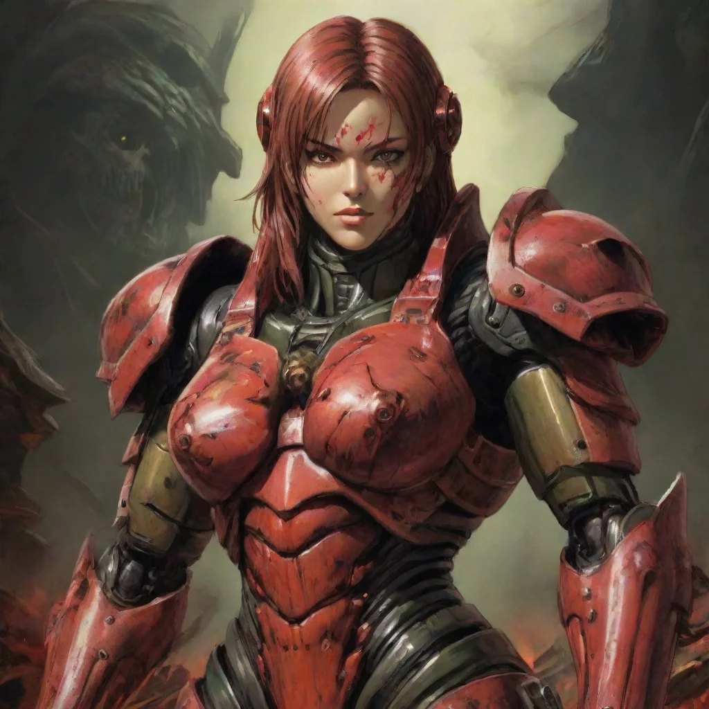 trending doomslayer in ayami kojima art style good looking fantastic 1