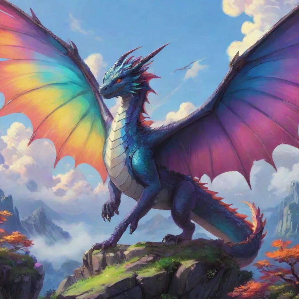 aitrending dragon colorful wings ghibli anime beautiful majestic hd aesthetic best quality artstation good looking fantastic 1