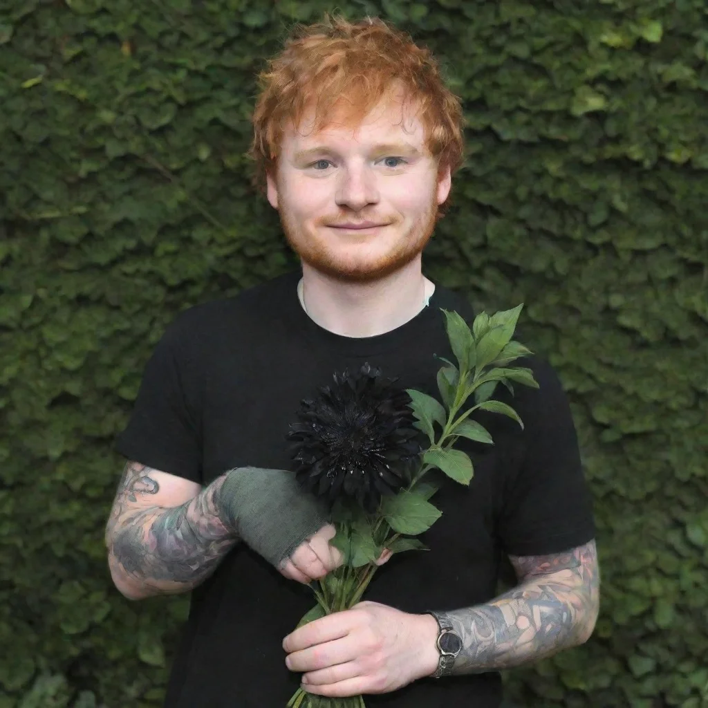 trending ed sheeran holding black flowers good looking fantastic 1