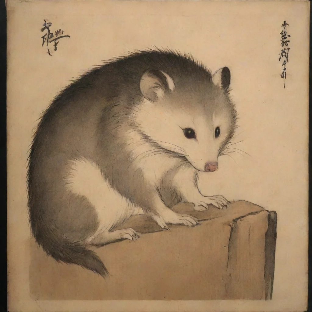trending edo period wood block opossum  good looking fantastic 1