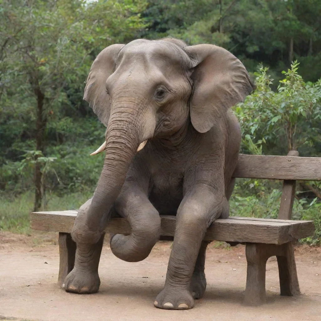 trending elephent sitting on bench good looking fantastic 1