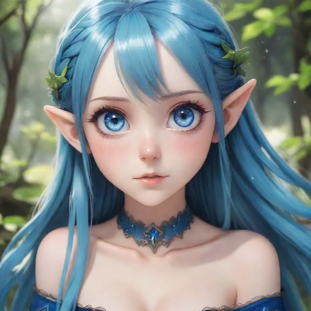 aitrending elf girl with blue eyes and drown hair anime good looking fantastic 1