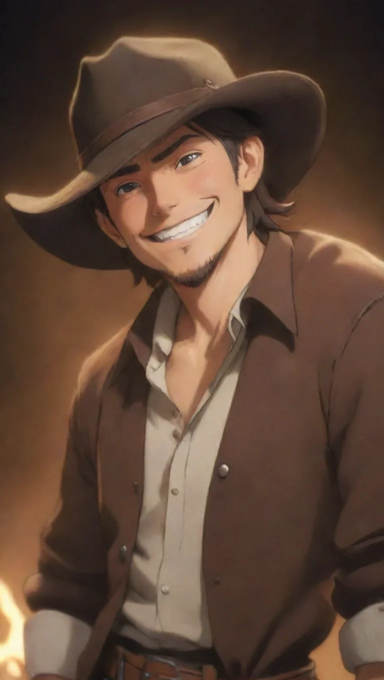 aitrending epic cowboy character ghibli smile character portrait hd best quality lighting good looking fantastic 1 tall