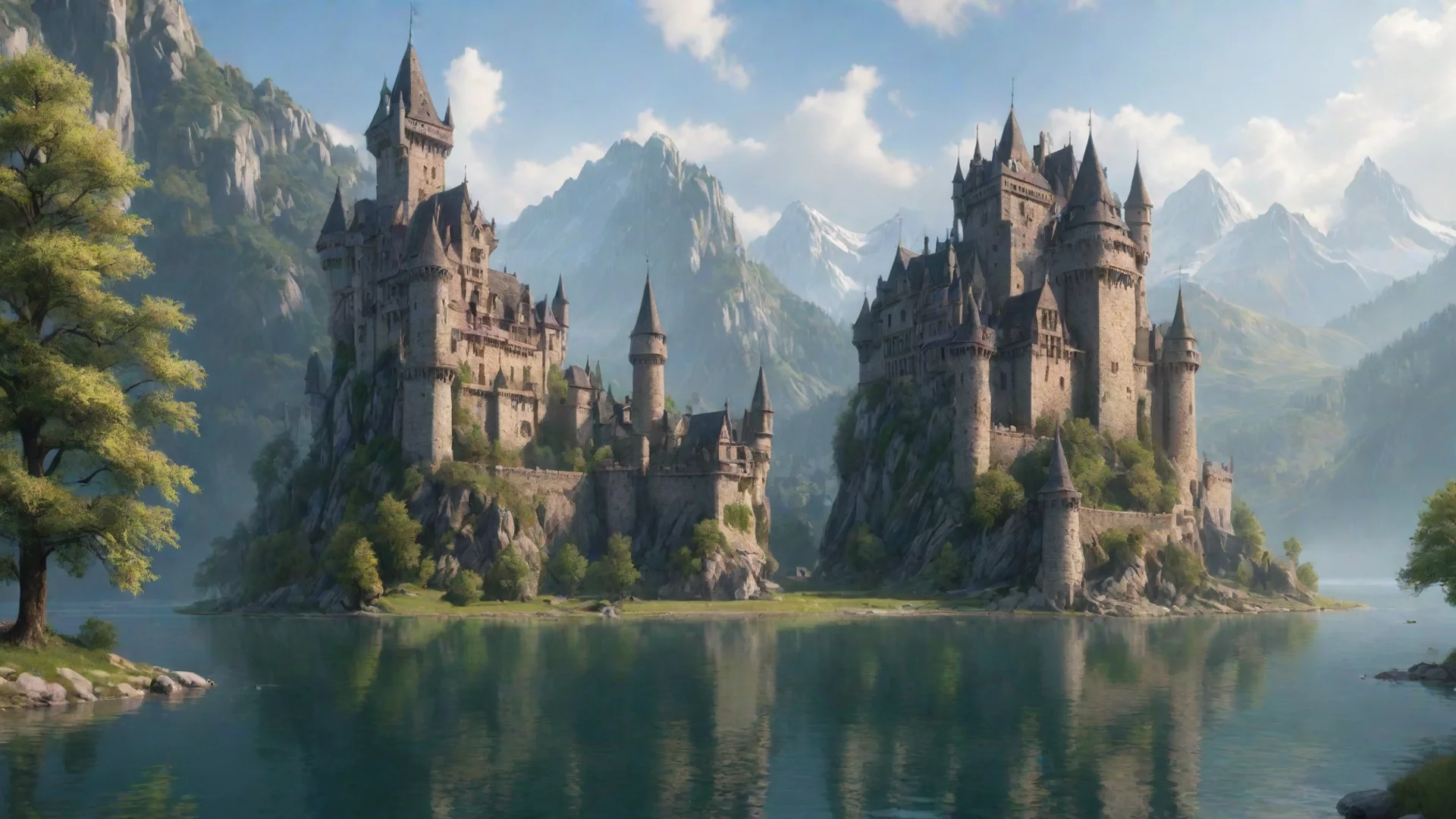 aitrending epic peacefulness tranquil castle on lake environment hd beauty artstation best  good looking fantastic 1 wide
