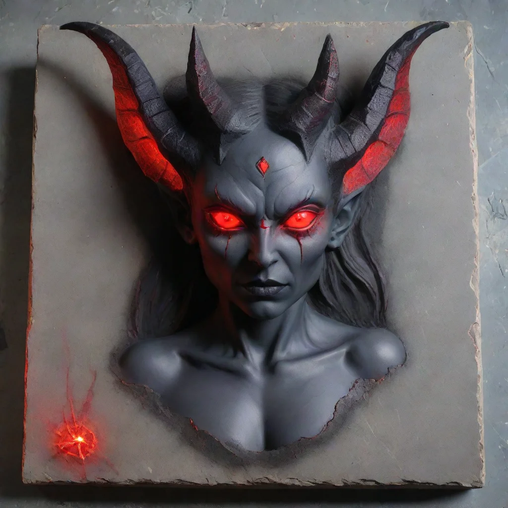 trending evil succubus with red glowing eyes on a stone slab good looking fantastic 1