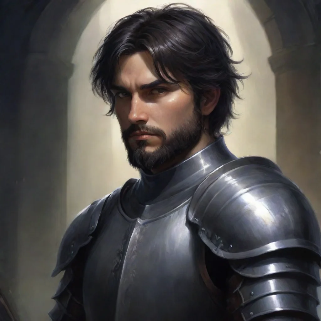 aitrending fantasy art knight dark hair short hair beard good looking fantastic 1