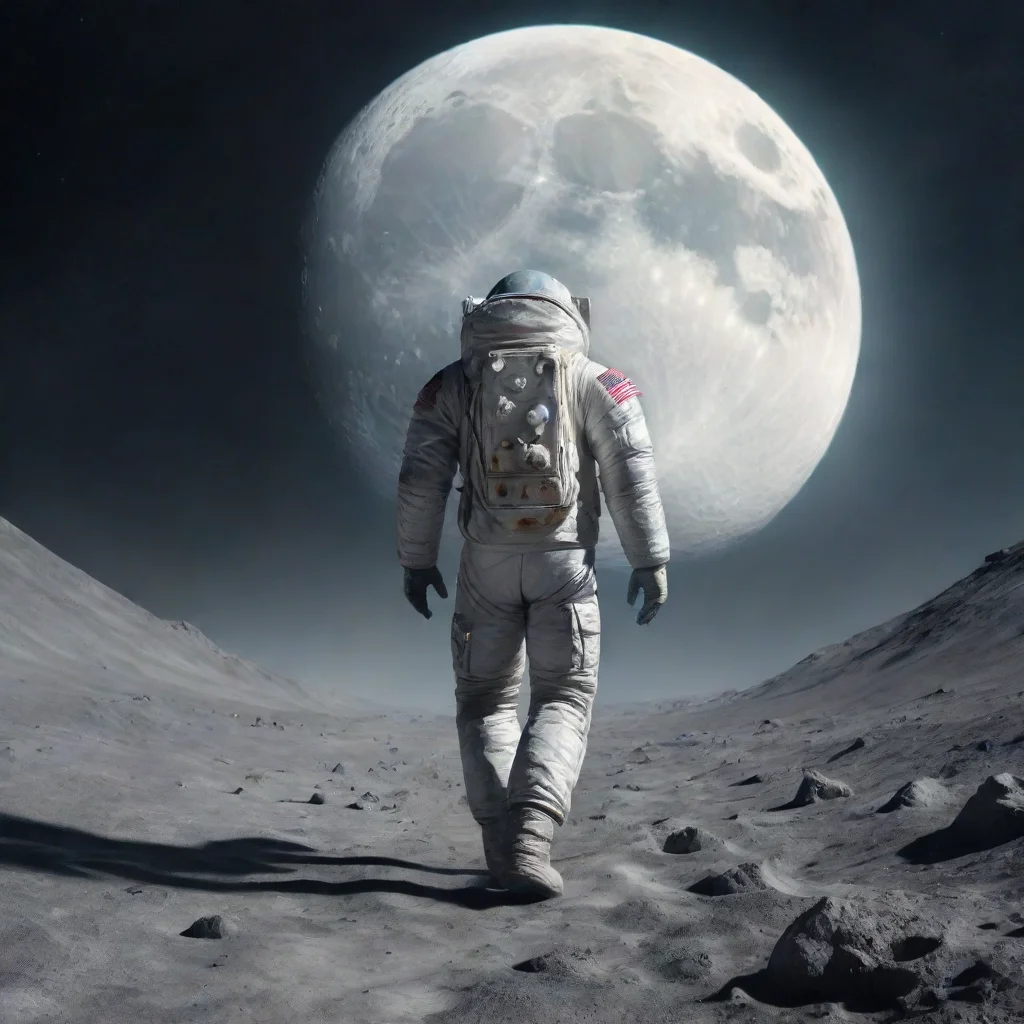 aitrending fantasy character man walking on the moon good looking fantastic 1