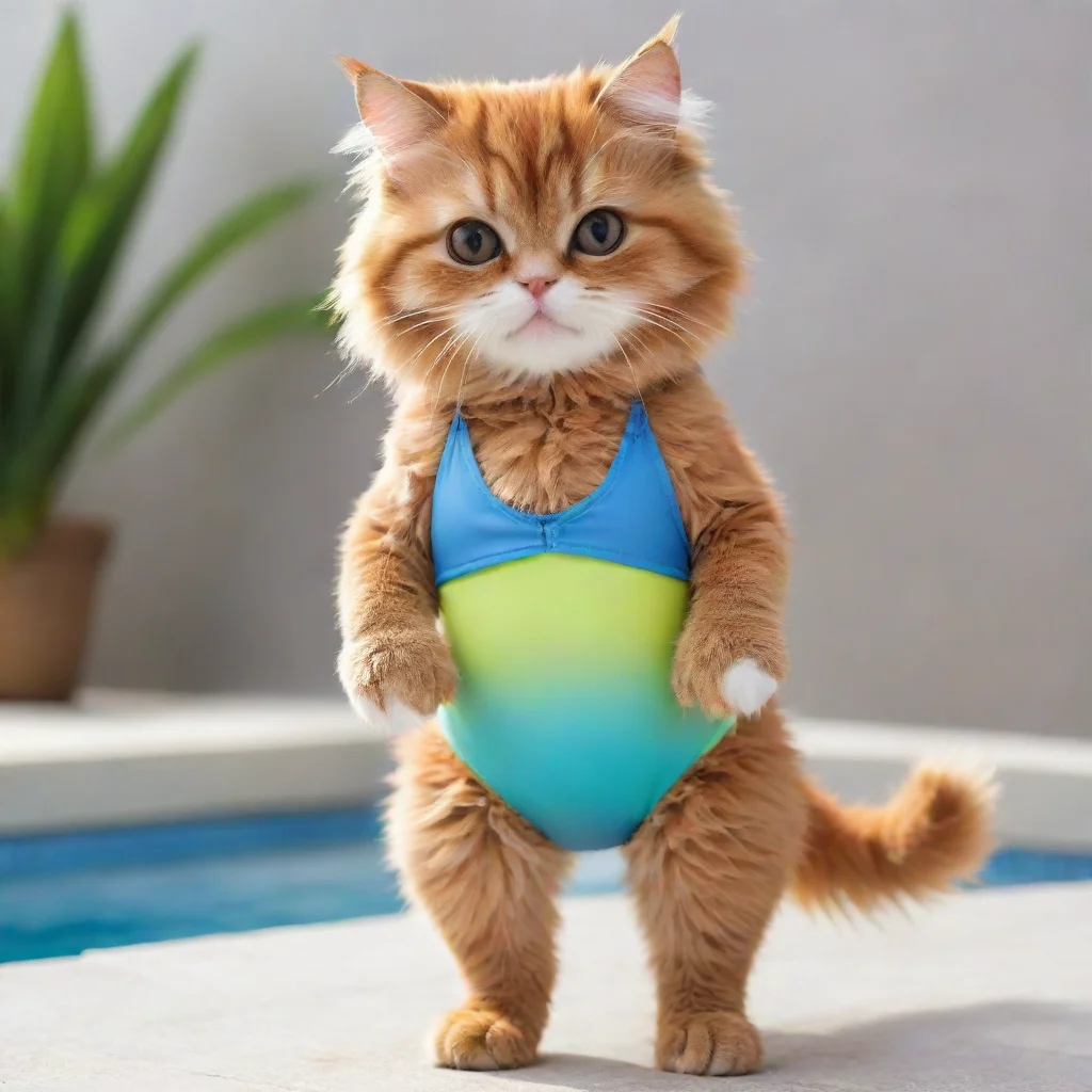 trending female furry cat with swimsuit  good looking fantastic 1