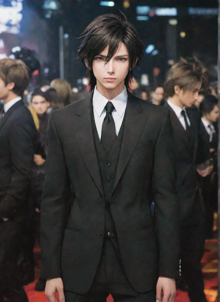 trending final fantasy character in black suit black hd anime aesthetic colourful world  good looking fantastic 1