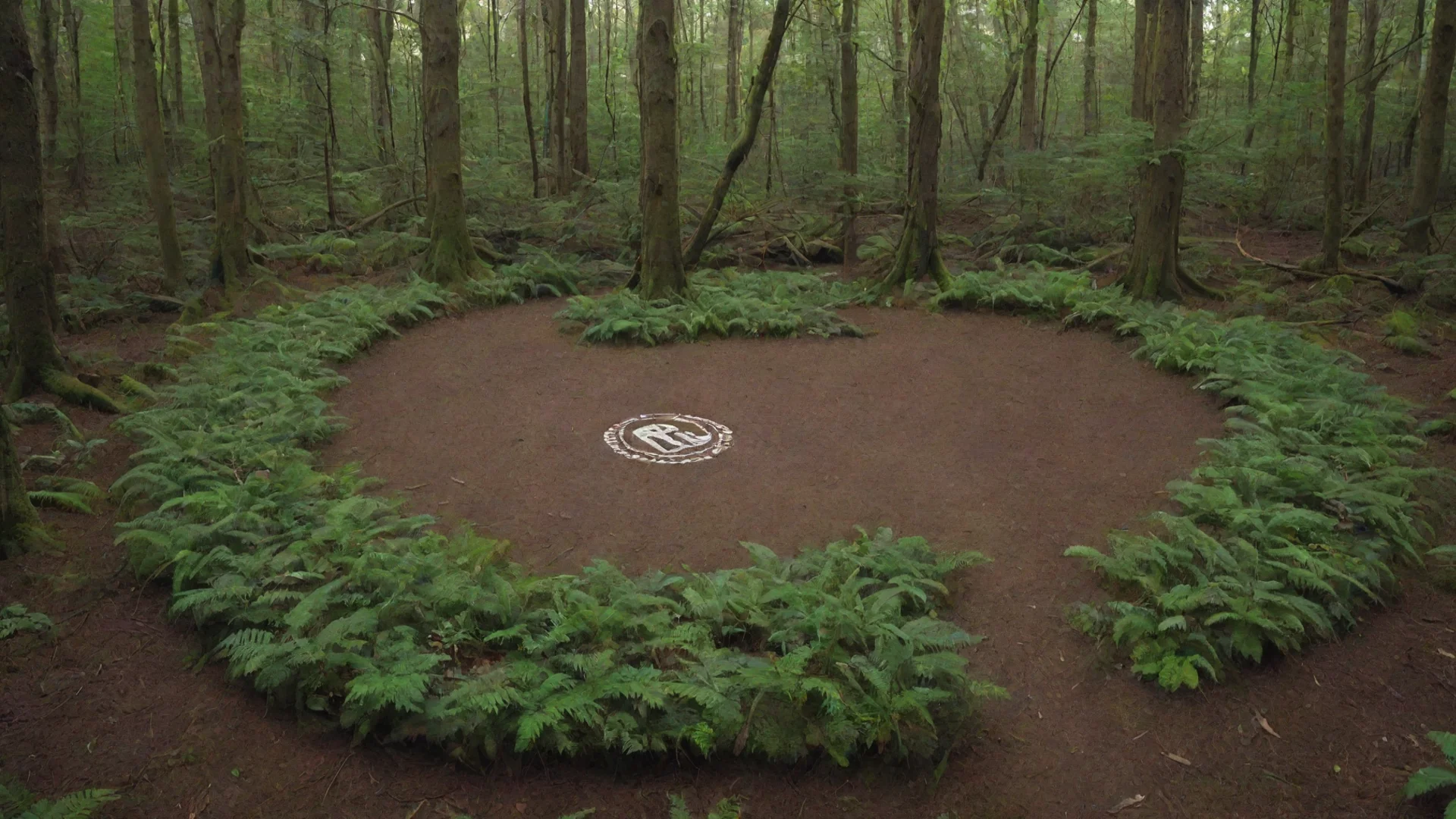 aitrending forest floor with path in the middle with room for a circular logo in the middle 3360 x 840 in jpg format good looking fantastic 1 wide