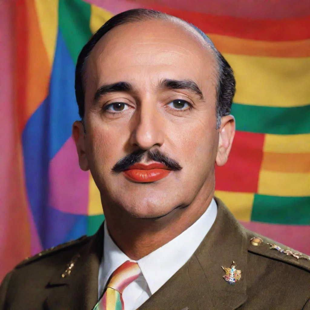 aitrending francisco franco bahamonde with lipstick and an lgbt flag in the background good looking fantastic 1