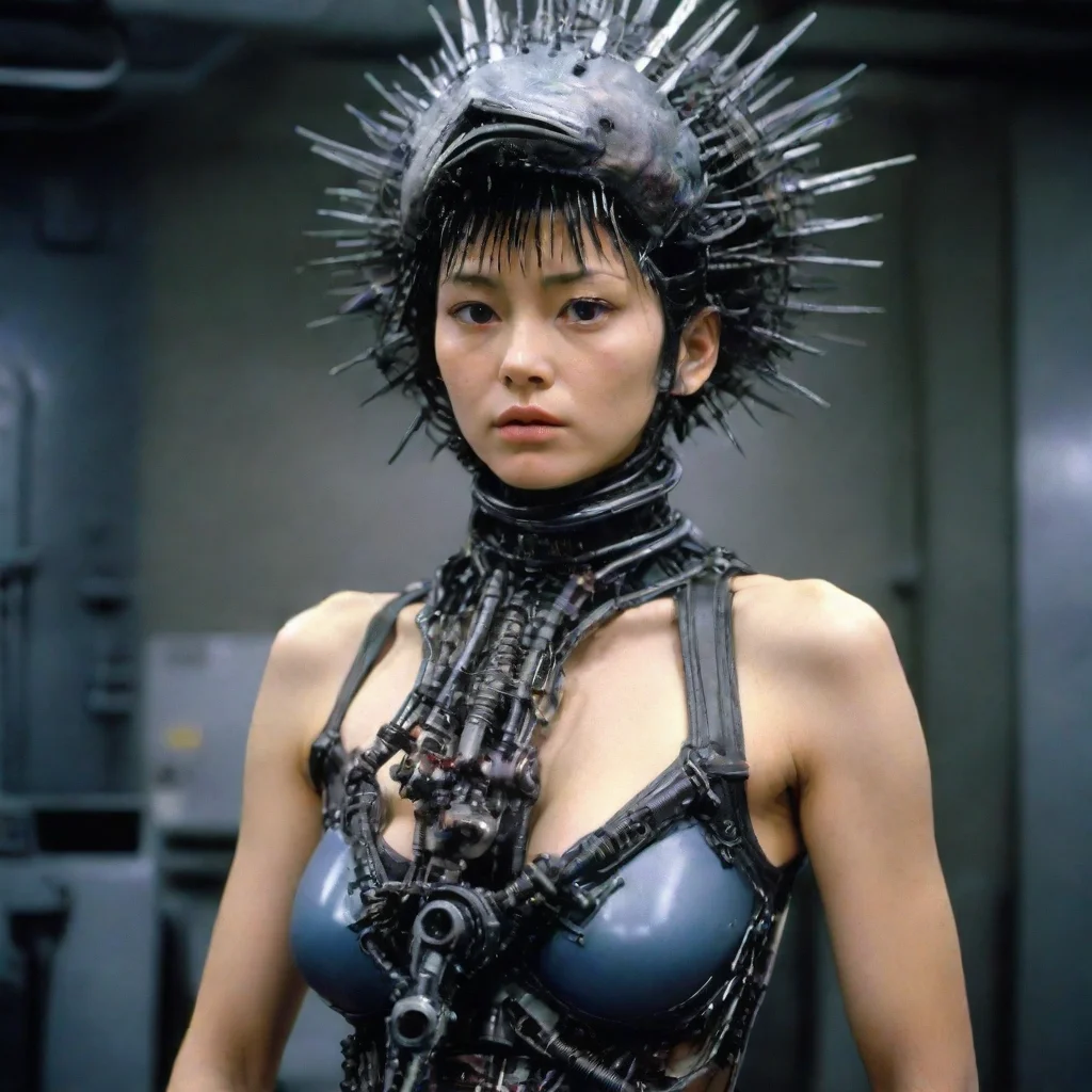 aitrending from movie event horizon 1997 from movie tetsuo 1989 from movie virus 1999 woman wearing bird head made of machine p good looking fantastic 1