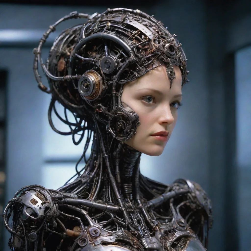 aitrending from movie event horizon 1997 from movie virus 1999 womans made of machine parts hyper reali good looking fantastic 1