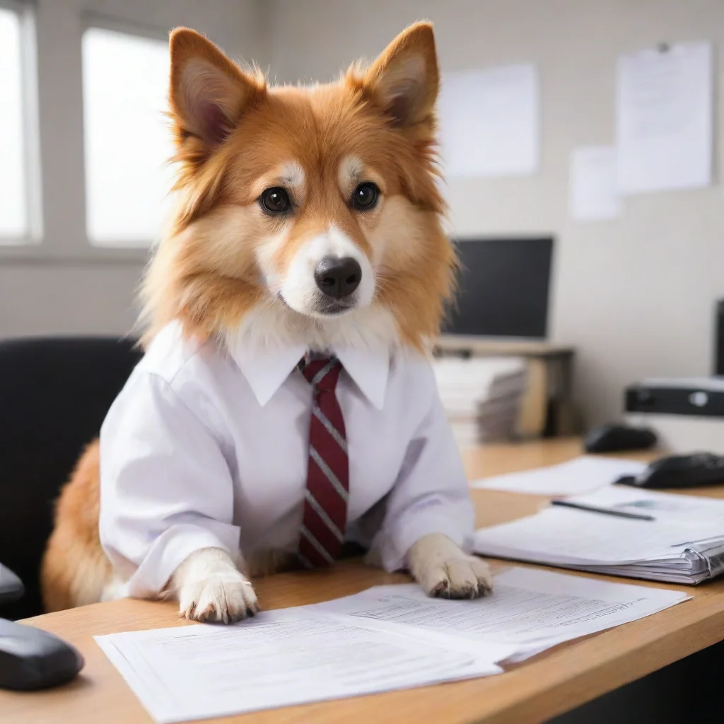 aitrending furry dog female office worker  good looking fantastic 1