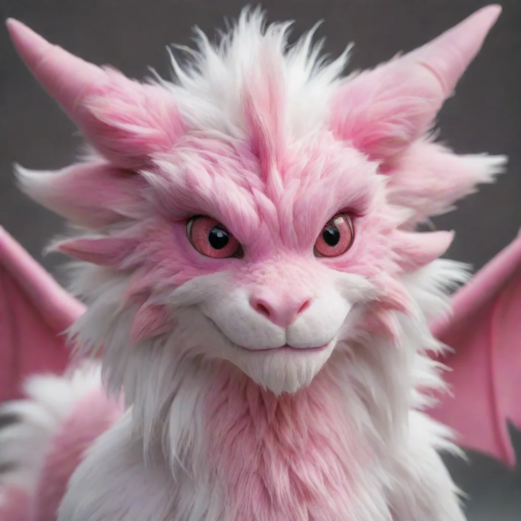 aitrending furry furred dragon pink and white pink eyes good looking fantastic 1