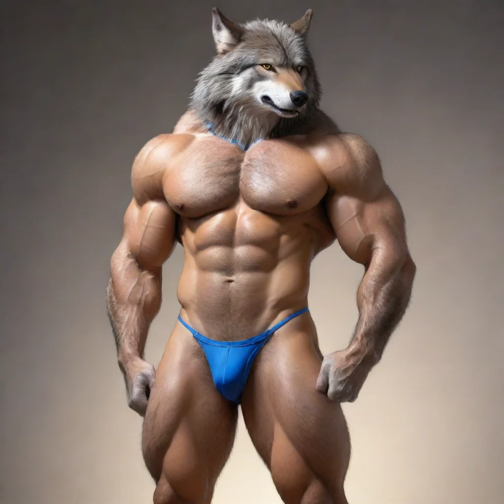 trending furry muscular wolf with thong  good looking fantastic 1