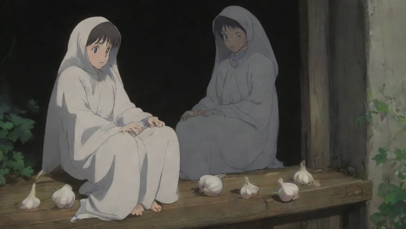 trending garlic  handing on portch hd ghibli anime aesthetic dark horror 1800 vibe good looking fantastic 1 widescreen
