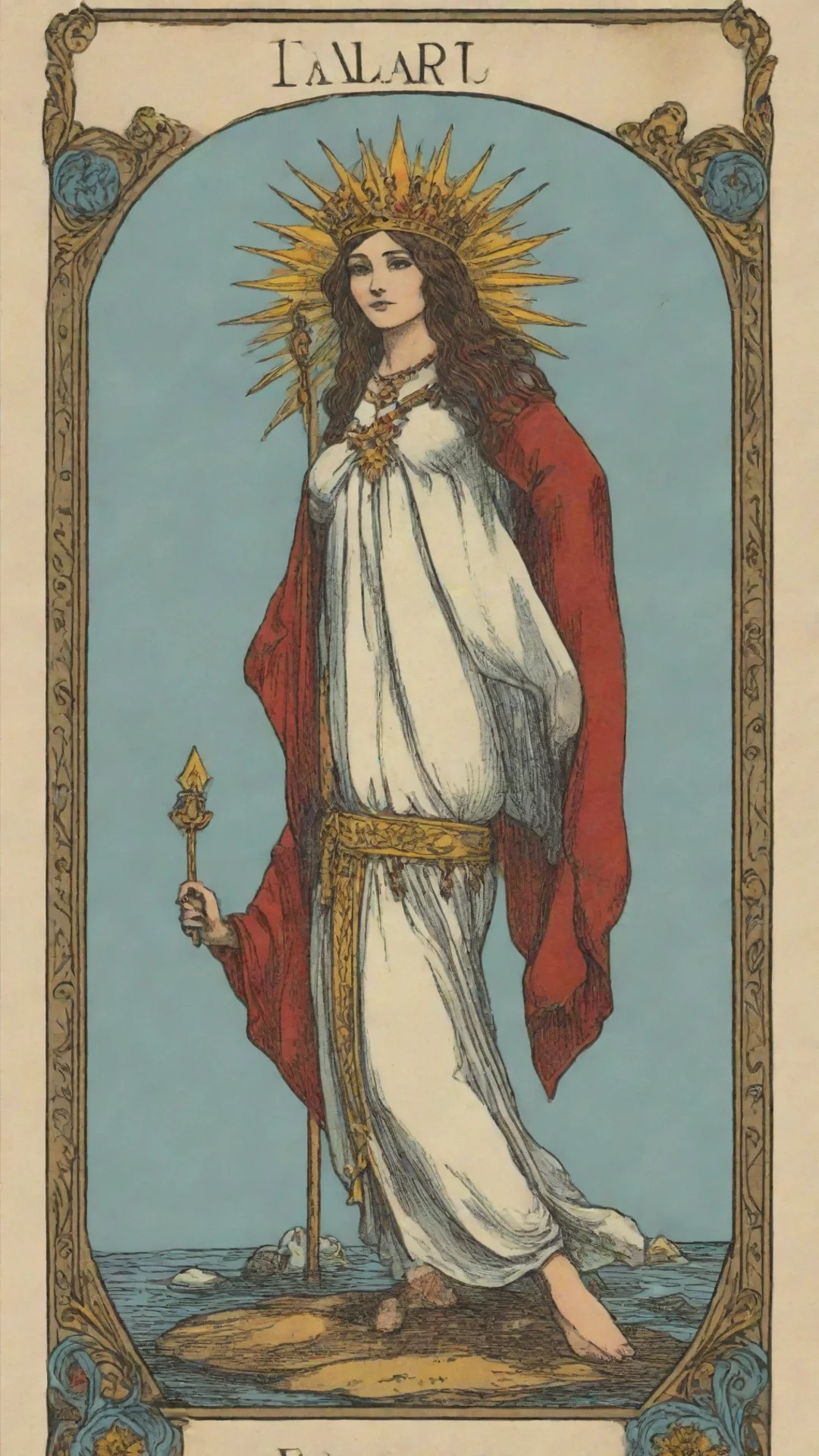 aitrending generate a tarot card in the marseille style but original as an illustration good looking fantastic 1 tall